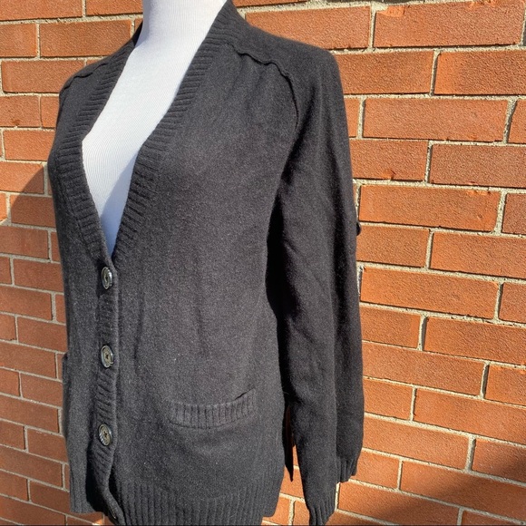 MICHAEL KORS Classic Black Cardigan 100% Cashmere Sweater XS - Picture 2 of 3
